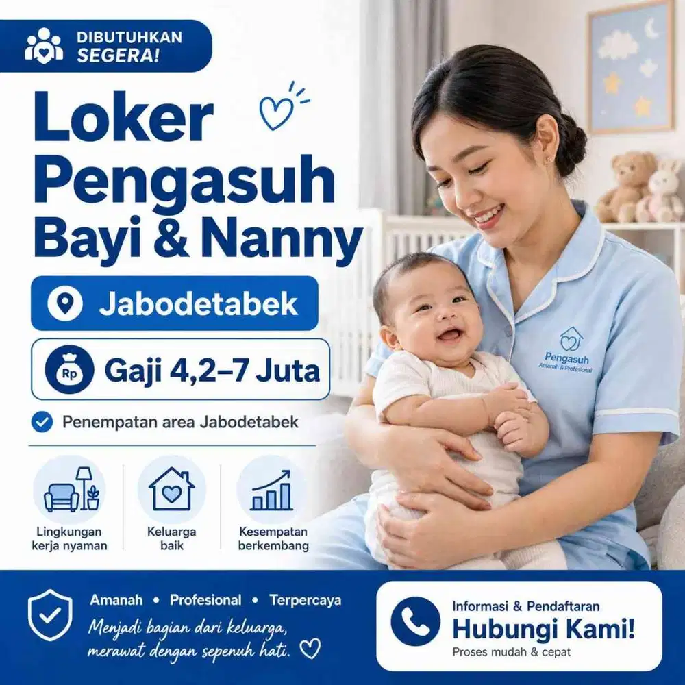 Kerja Baby Sitter & Nanny Jabodetabek Gaji 4,3–7 Juta Terbaru 2026