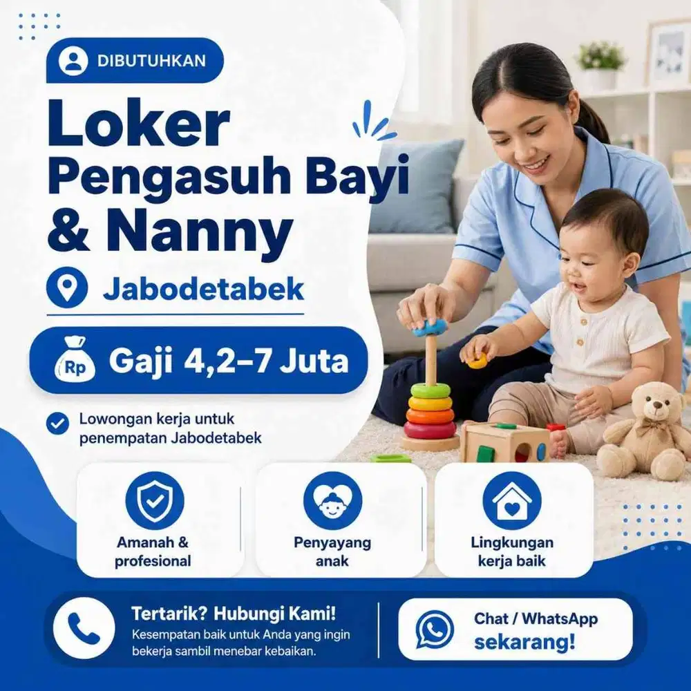 Lowongan Nanny Baby Sitter & Balita Jabodetabek Gaji Sampai 7 Juta