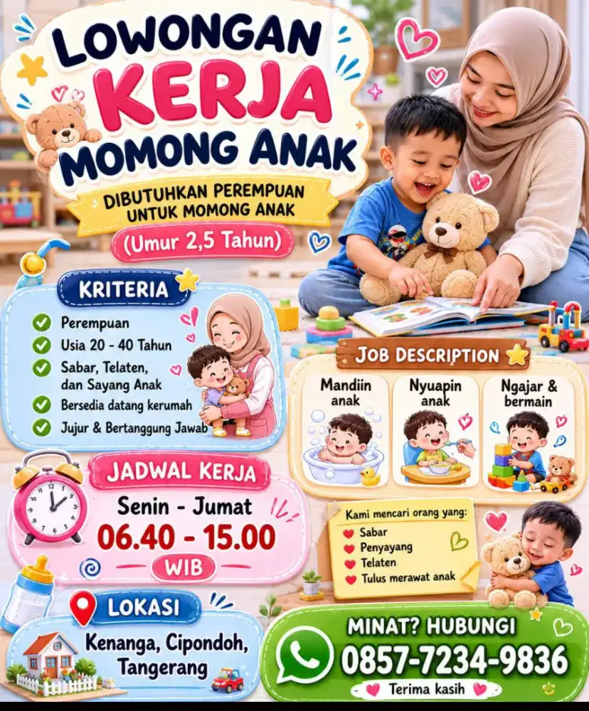 Tukang momong anak usia 3 tahun