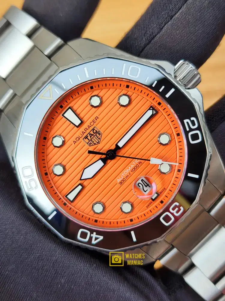 Jam Tangan Original Tag Heuer Aquaracer Orange Automatic Swiss Fullset