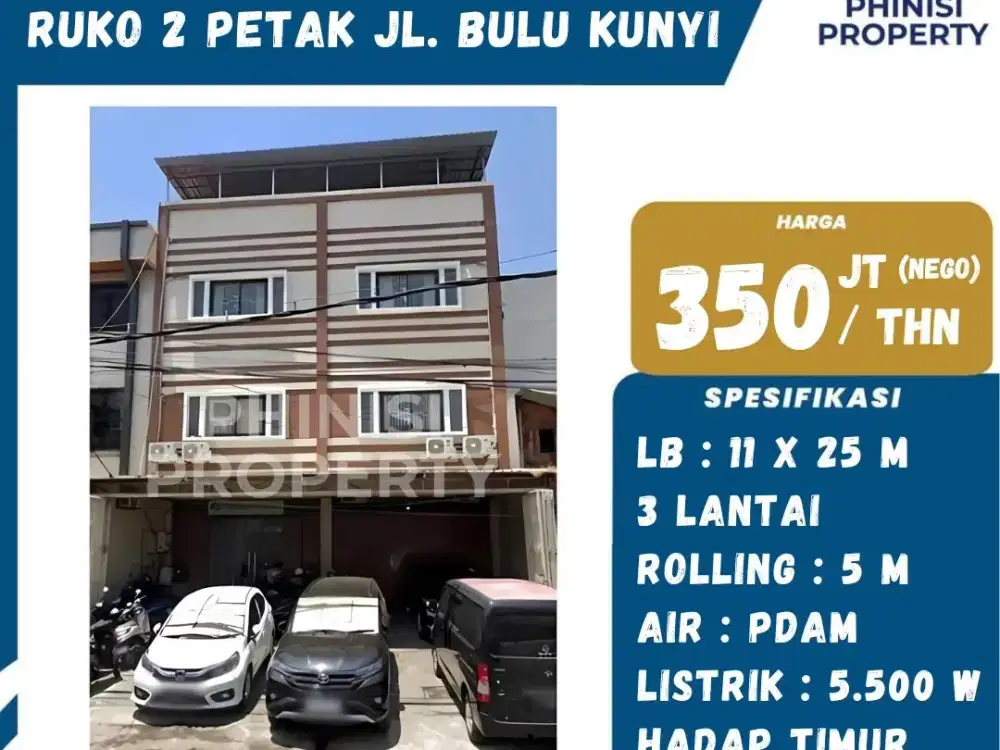 DISEWA 2 Petak Ruko di Jalan Bulukunyi
