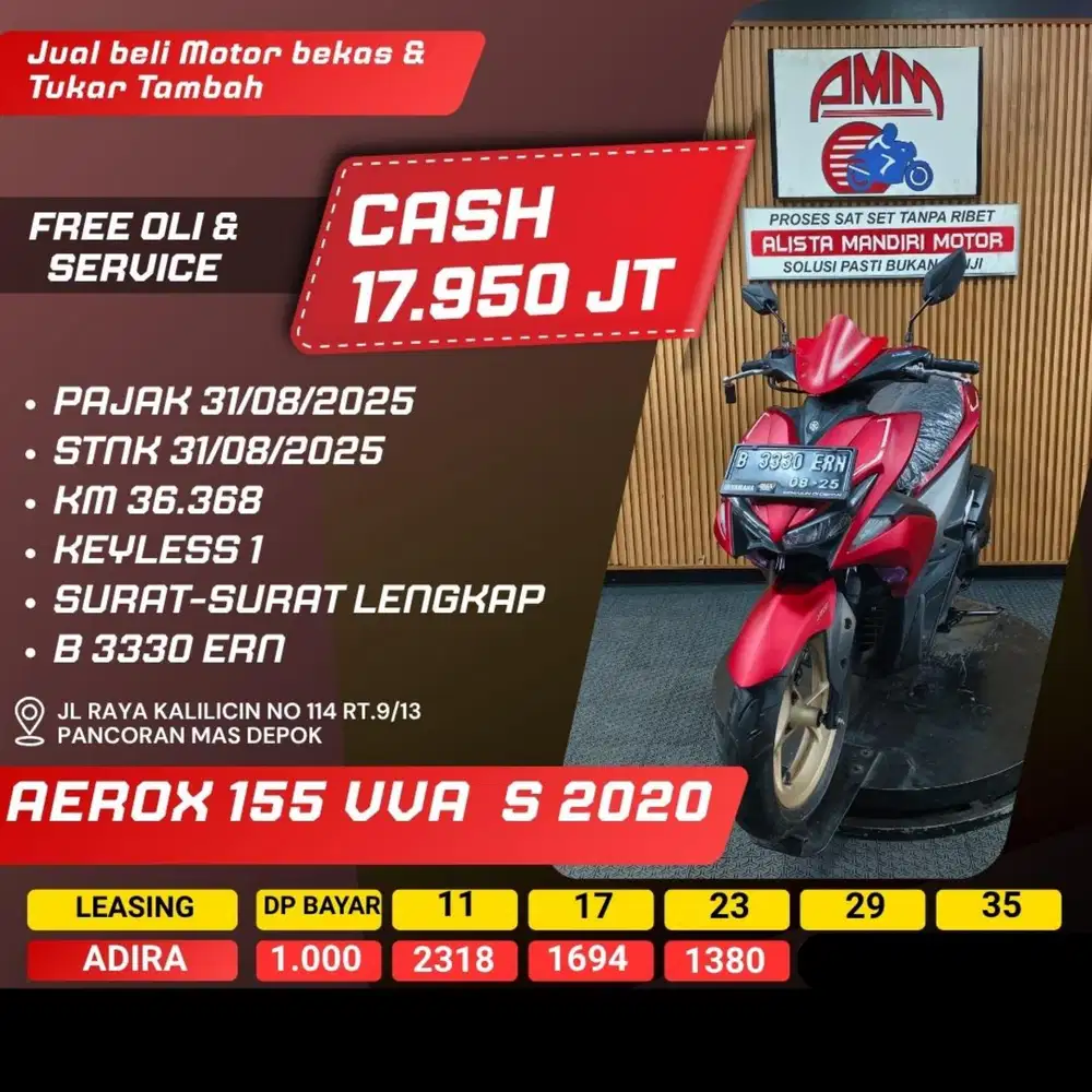 AEROX 155 VVA S 2020 DP 1 JUTA CASH / KREDIT ALISTA