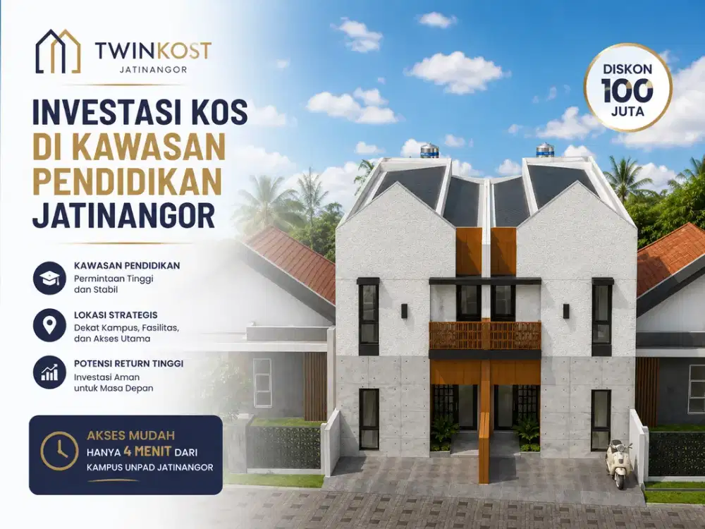 Investasi Kos Jatinangor! SHM 4 Kamar Full Furnished Hanya 4 Menit dari UNPAD