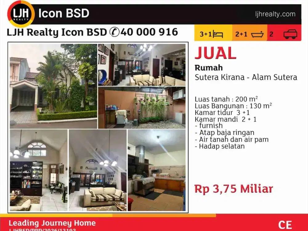 Di Jual Rumah Sutera Kirana Alam Sutera