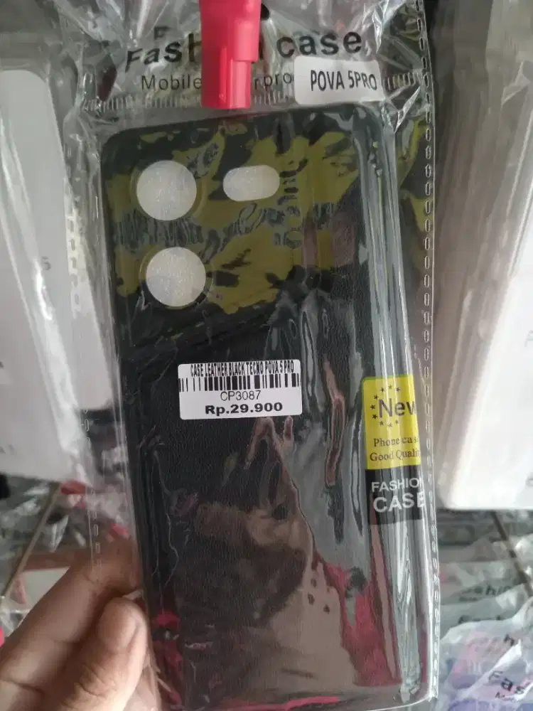 CASE LEATHER BLACK TECNO POVA 5 PRO ATLANTIS DAHSYAT