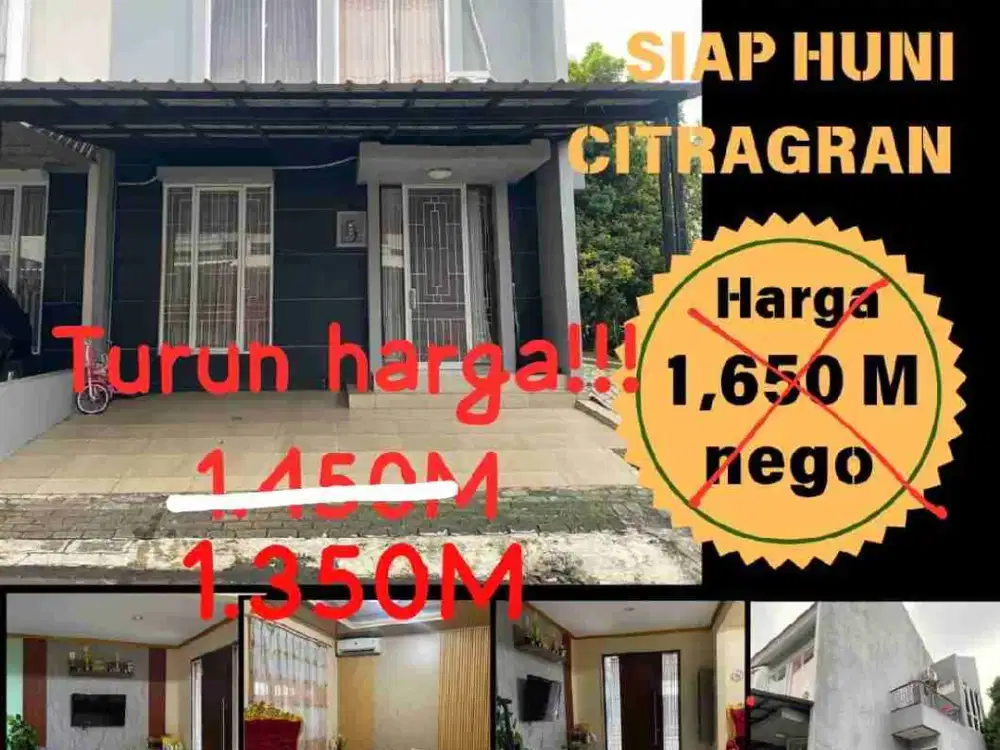 Jual Cepat Rumah Murah Dua Lantai Dalam Cluster Citra Gran Cibubur