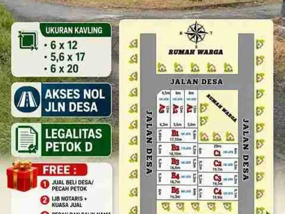 Sisa 9 Unit Tanah Kavling Pekarangan Murah siap Bangun di Candi, Sda