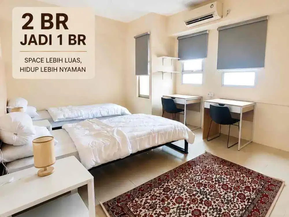 MURAH ‼ 2BR Jadi 1 BR  Apartemen Puncak Kertajaya