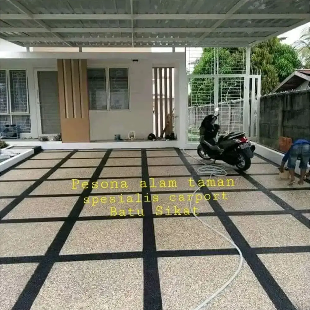 Lantai batu sikat garasi