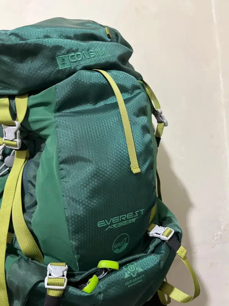 Jual tas carier consina everest 2026 forest green baru2 kali pake