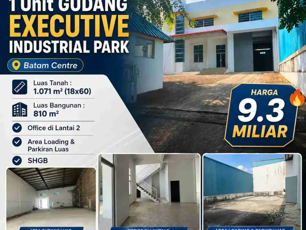 dijual Gudang Batam Centre Executive Industrial Park