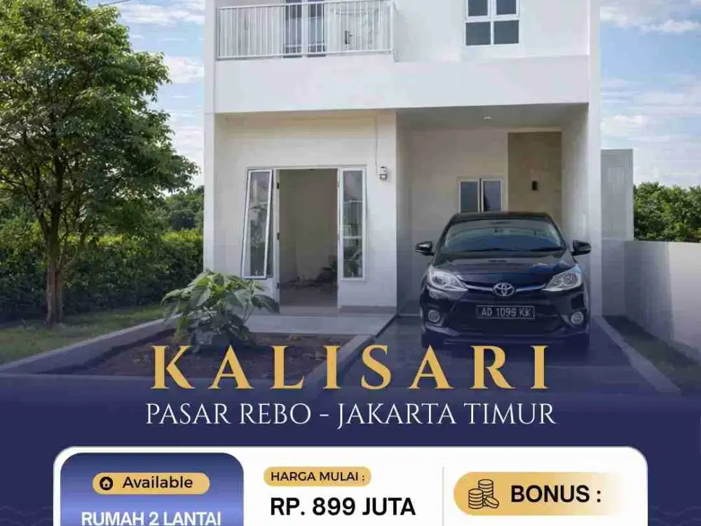 Jual Rumah Baru siap huni Cluster Di Kalisari Pasar Rebo Jakarta Timur Murah 2 Lantai