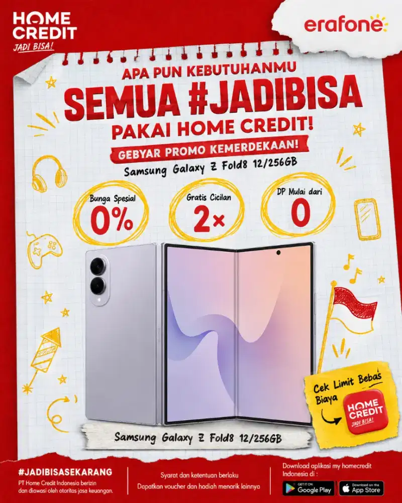 PROMO KREDIT SAMSUNG GALAXY Z FOLD8 12/256GB TERMURAH SEKOTA PALEMBANG
