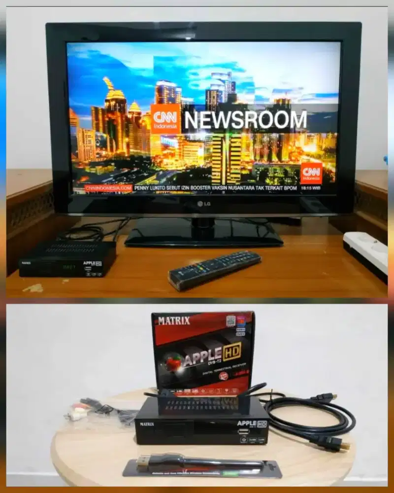 LG LCD TV 32 Inch 32LK311 & STB Matrix Apple Merah DVBT2 HD