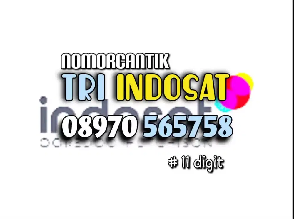(bisa COD) Nomor Cantik Kartu TRI INDOSAT 11DIGIT HOKI 5758 MAJU MAPAN