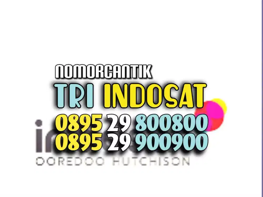 (bisa COD) Nomor Cantik Kartu TRI INDOSAT HOKI DOBEL RATUSAN 800 900