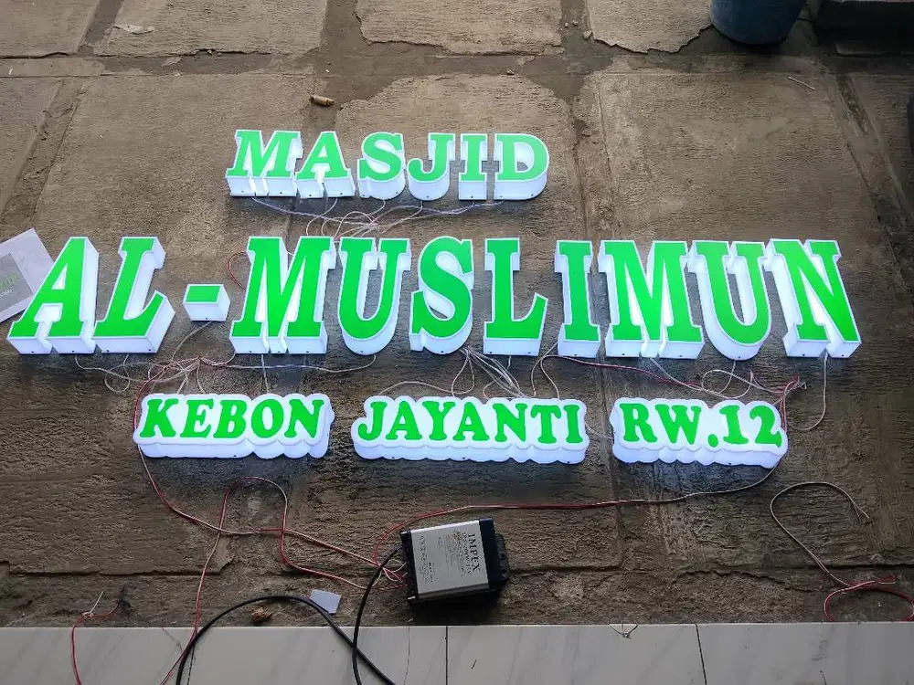 Huruf Timbul Akrilik LED Masjid & Musholla