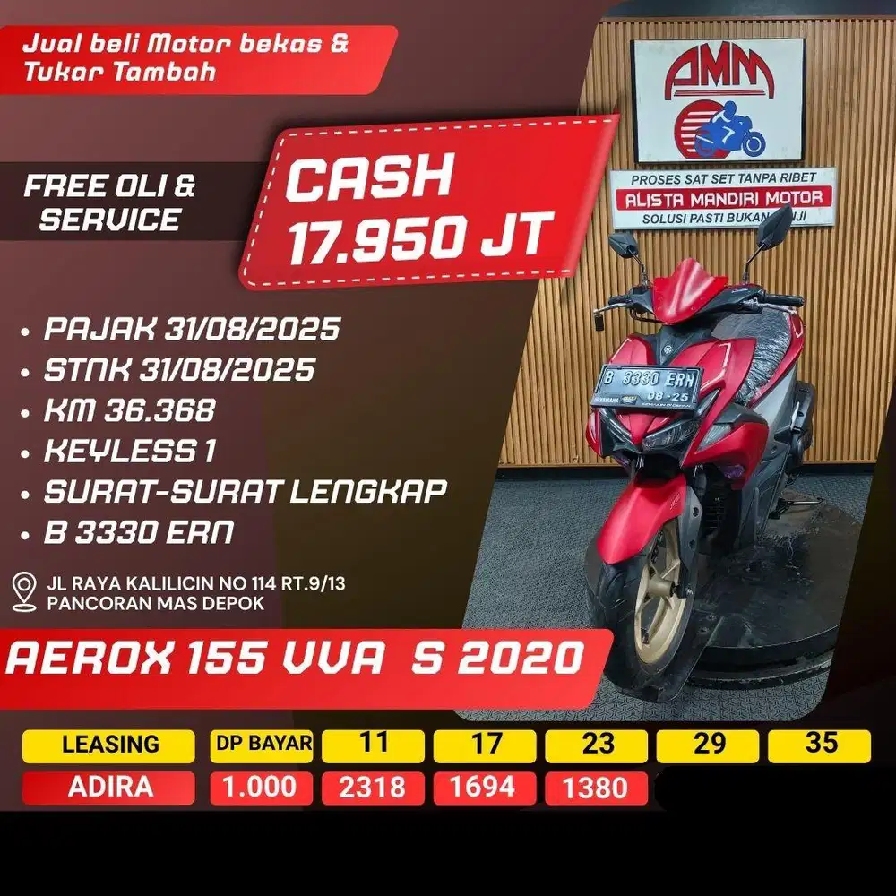 AEROX 155 S 2020 BISA KREDIT/TUKAR TAMBAH/PAKAI CC/PAYLATER