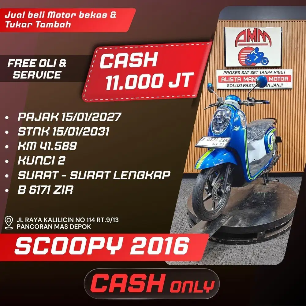 SCOOPY 2016 PAJAK ON SIAP PAKAI BISA TUKAR TAMBAH /PAKAI CC/PAYLATER