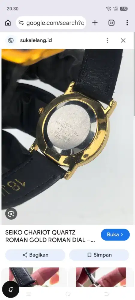 Jual jam tangan vintage SEIKO Gold Chariot Roman index