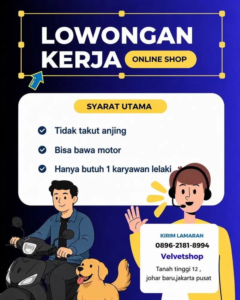 Dibutuhkan 1karyawan pria