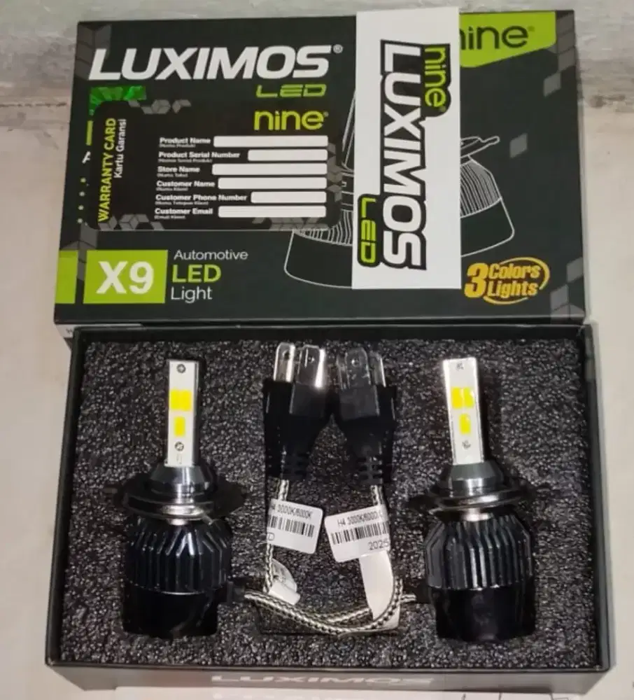Lampu utama LED Luximos 3warna