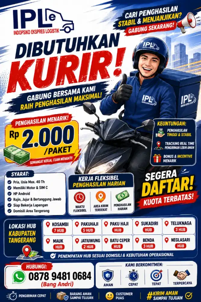Loker kurir mitra  area kab tangerang
