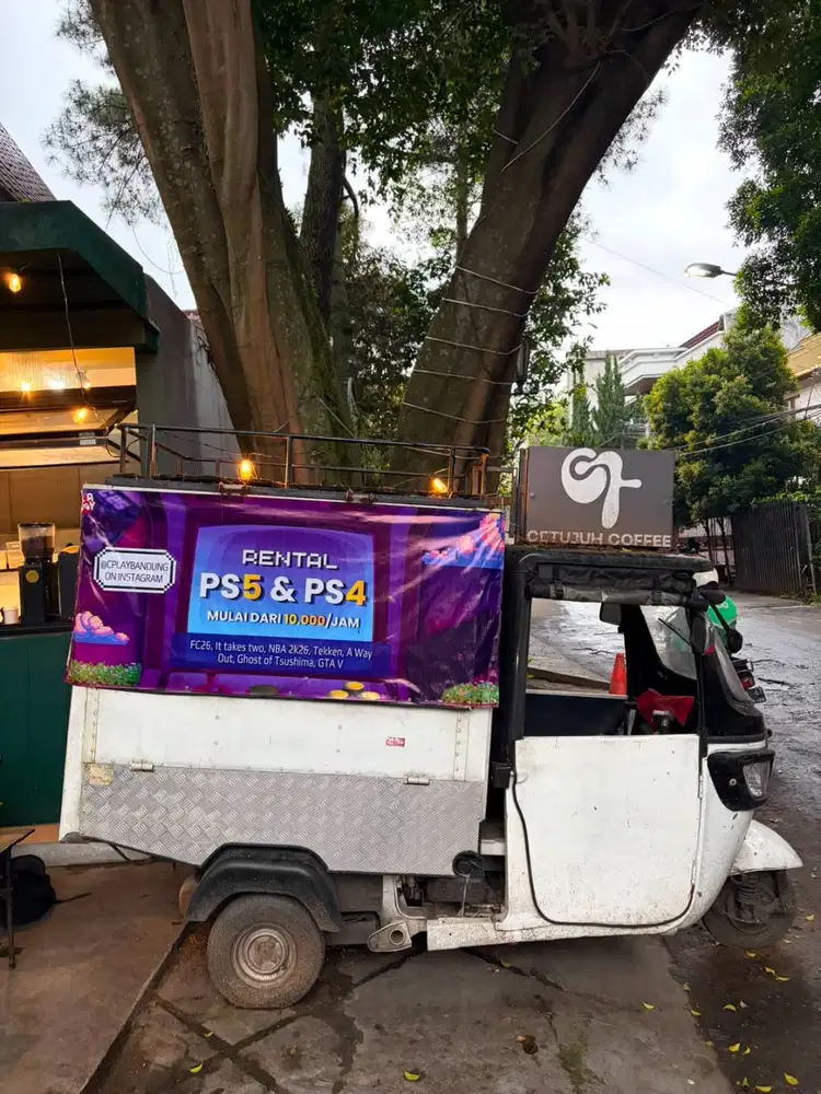 DIJUAL CEPAT — Motor Roda Tiga TVS King Modif Food Truck/Coffee Cart