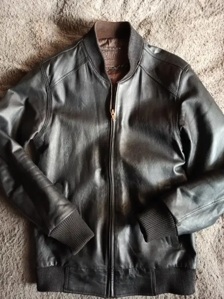 Jaket Kulit Bomber Size S/M