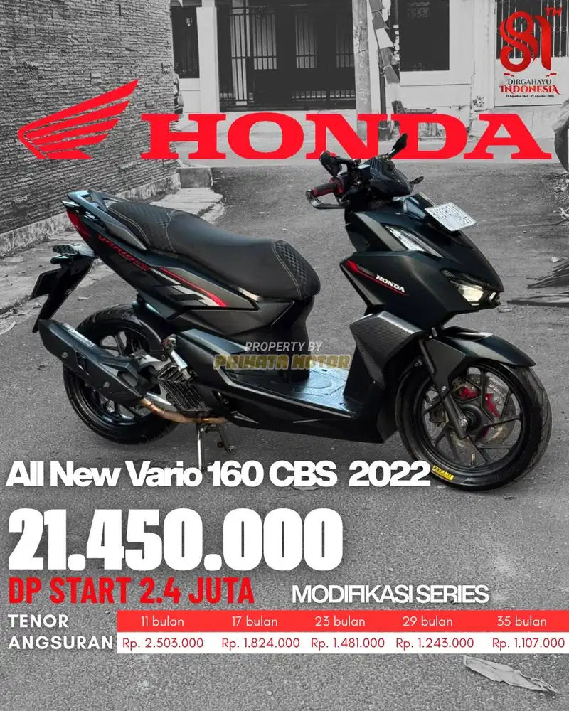CREDIT MULAI DP 2,4 JUTA VARIO 160 CBS MODIFIKASI 2022