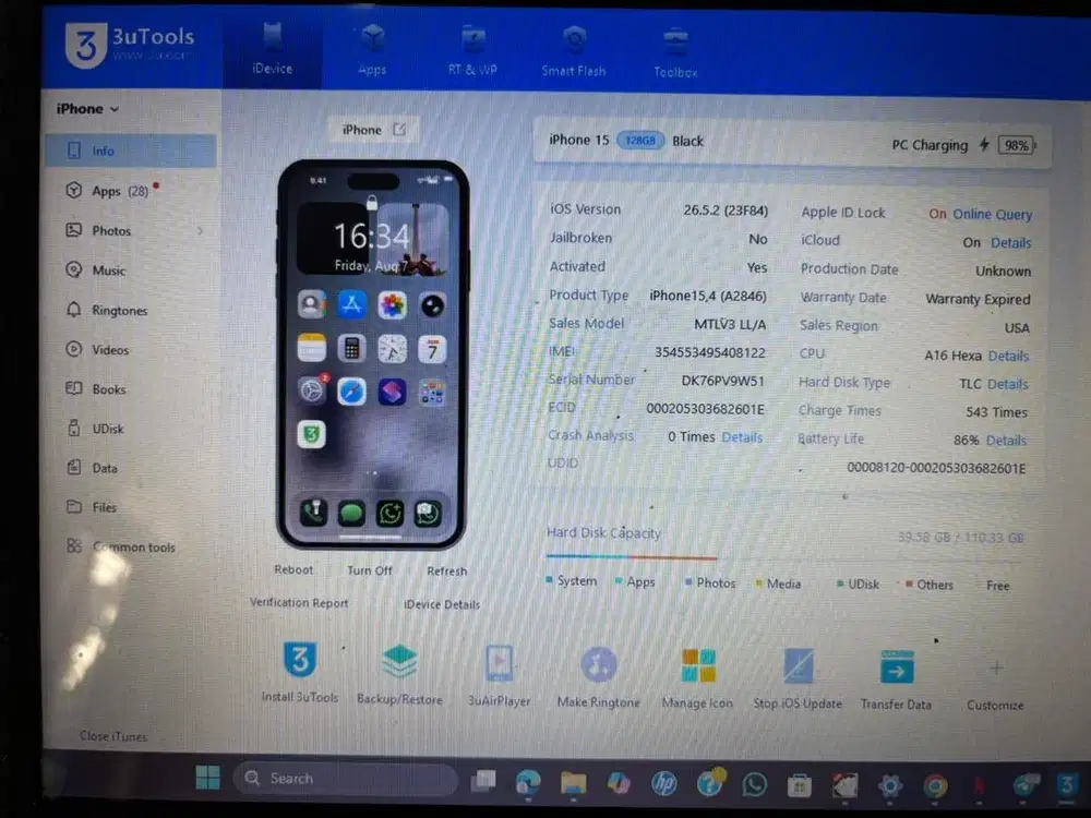 iPhone 15 128gb Inter Fullset BLACK