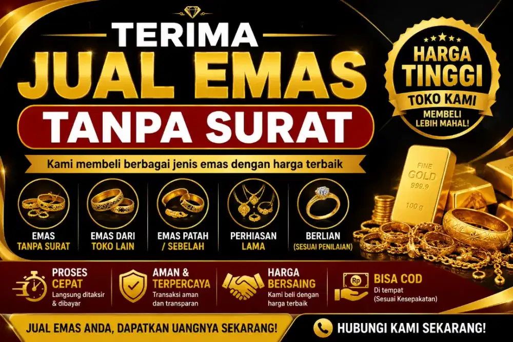 Menerima jual emas tanpa surat .