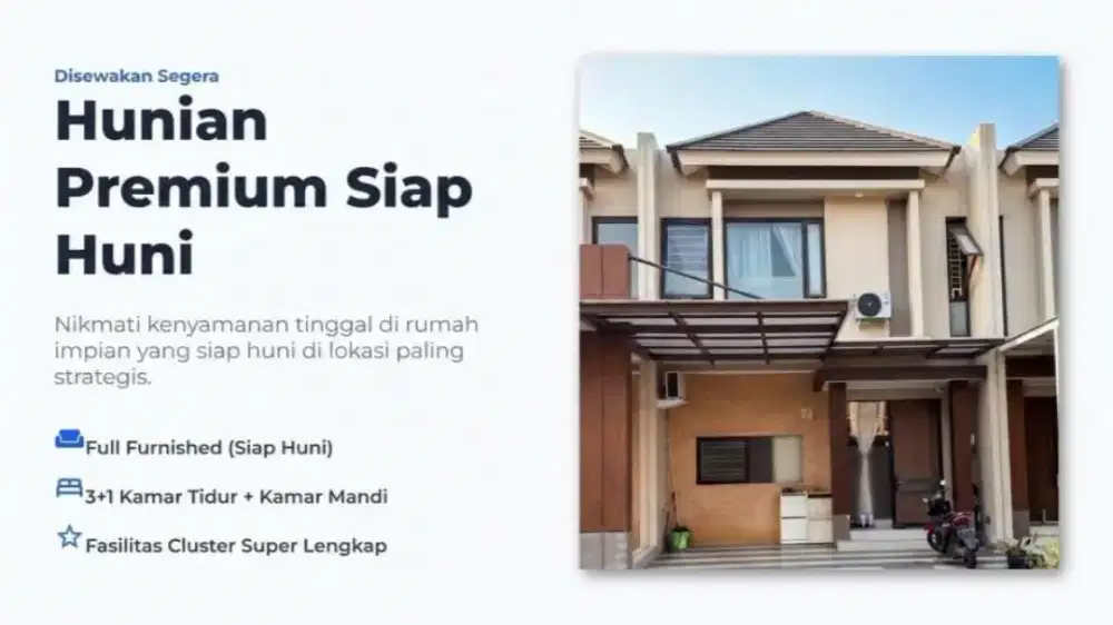 Disewakan Segera: Hunian Premium Siap Huni (Full Furnished) 3+1 KT