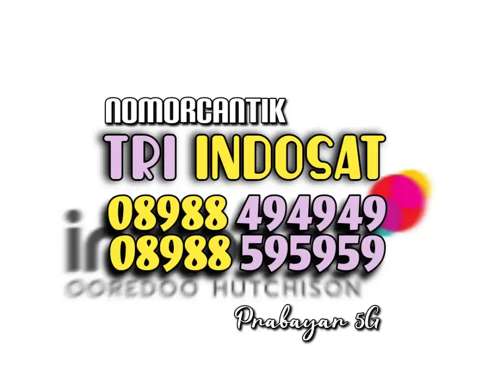 (bisa COD) PROMO Nomor CANTIK kartu TRI INDOSAT HOKI 494949 vs 595959