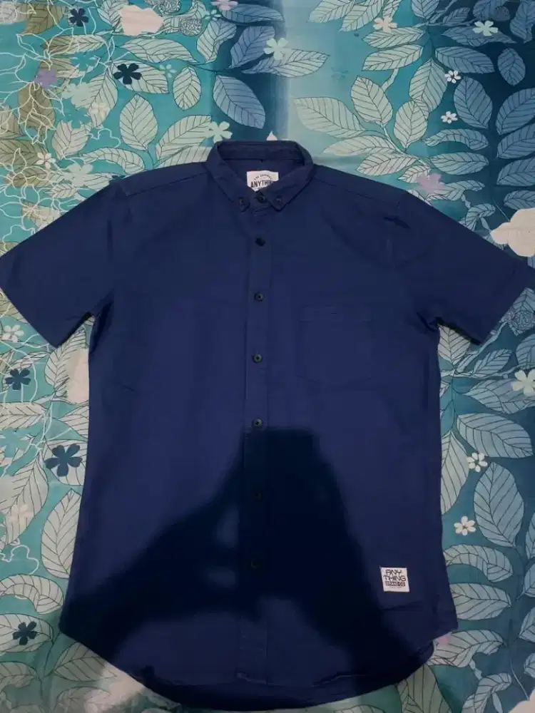 kemeja biru pria brand anything