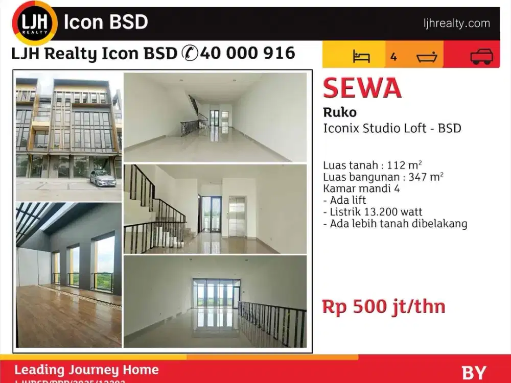 Ruko 4 lt Iconix Loft di BSD city