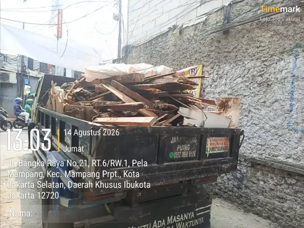 Jasa angkutan puing dan buang sampah
