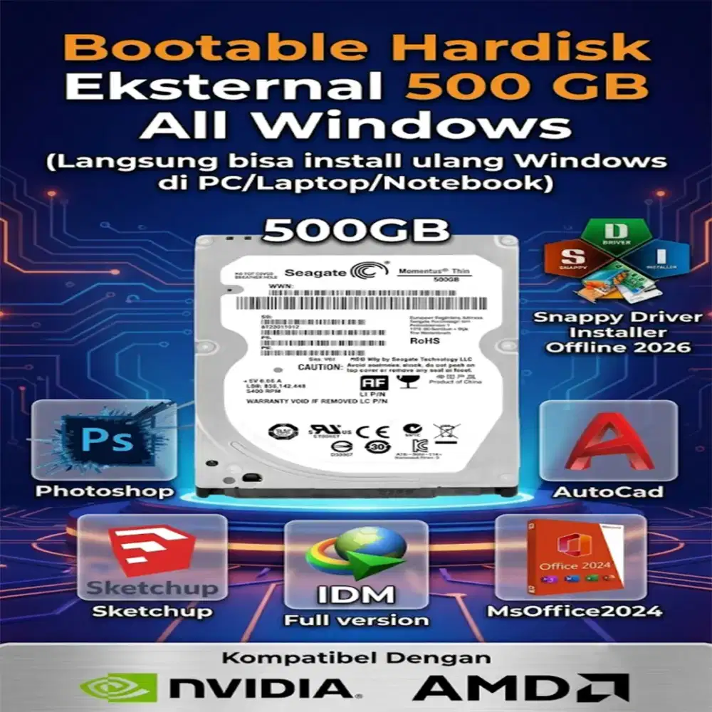 Bootable All Win 7, 8.1, 10, 11 Driver Offline & Program Lengkap