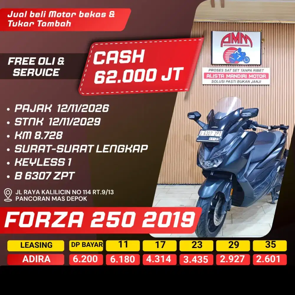 FORZA 250 2019 PAJAK HIDUP KM LOW CASH / KREDIT ALISTA
