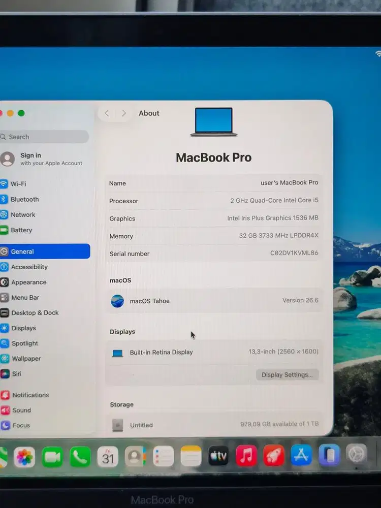 MACBOOK PRO INTEL 2020 HIGH SPECK / MEMORY 32 gb / SSD 1 TB