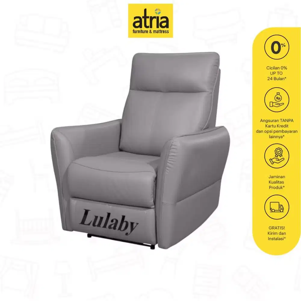 Atria Sofa Lulaby Cove Recliner 1 Seater Pet Friendly Grey