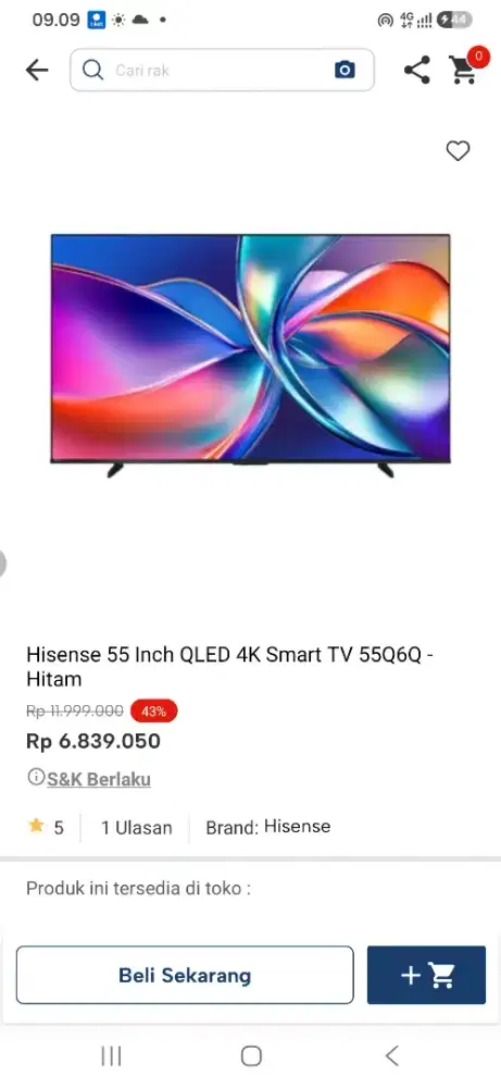 Hisense 55 inch qled 4k smart tv55q6q