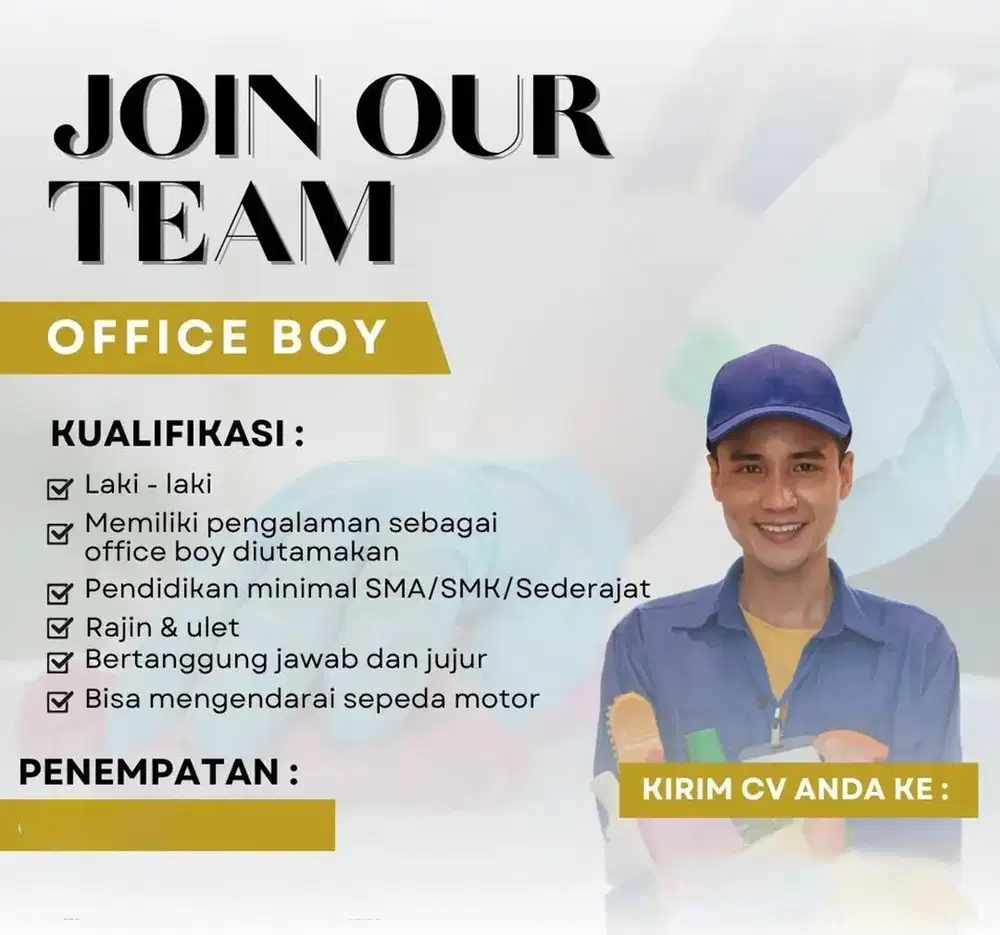 Butuh ob/ cleaning service/ tukang bersih2