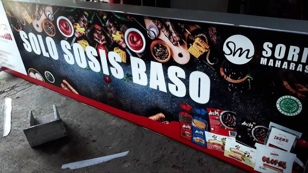 Bikin & pasang papan nama toko cafe neon box sticker coffeeshop