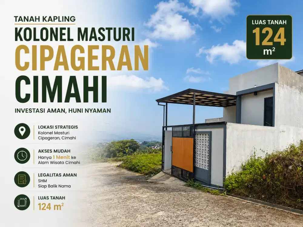 Jangan Lewatkan Tanah 124 m² SHM Elektronik di Kolonel Masturi Cipageran Cimahi