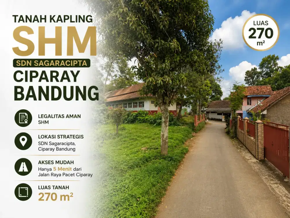 Tanah SHM Elektronik 270 m² di Sagaracipta Ciparay Bandung, Cocok untuk Hunian