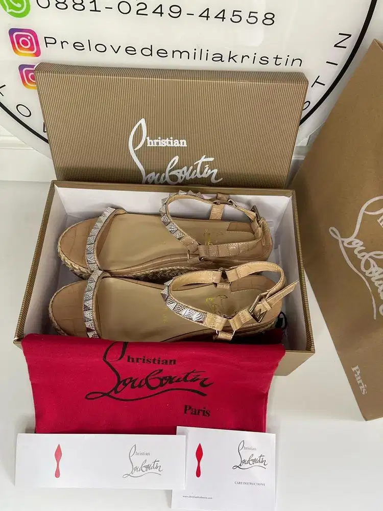 Preloved Pyraclou 60 Espadrilles Slingback Wedges Nude Authentic