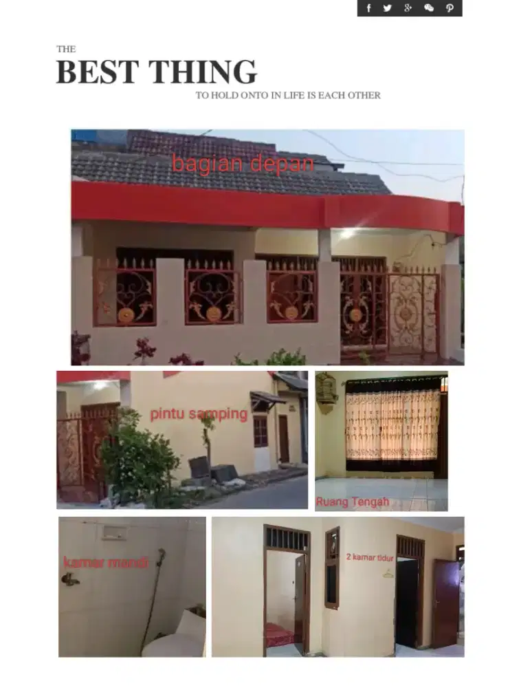 Dijual rumah hook