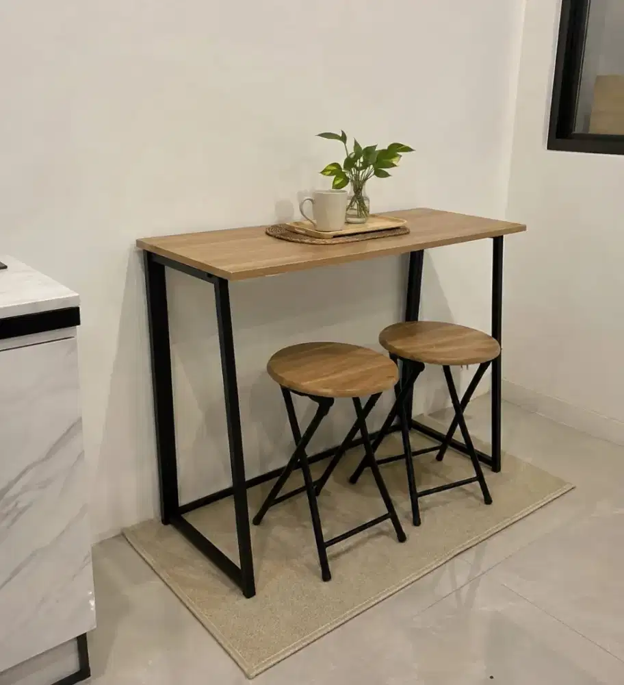 Meja makan lipat + 2 dudukan