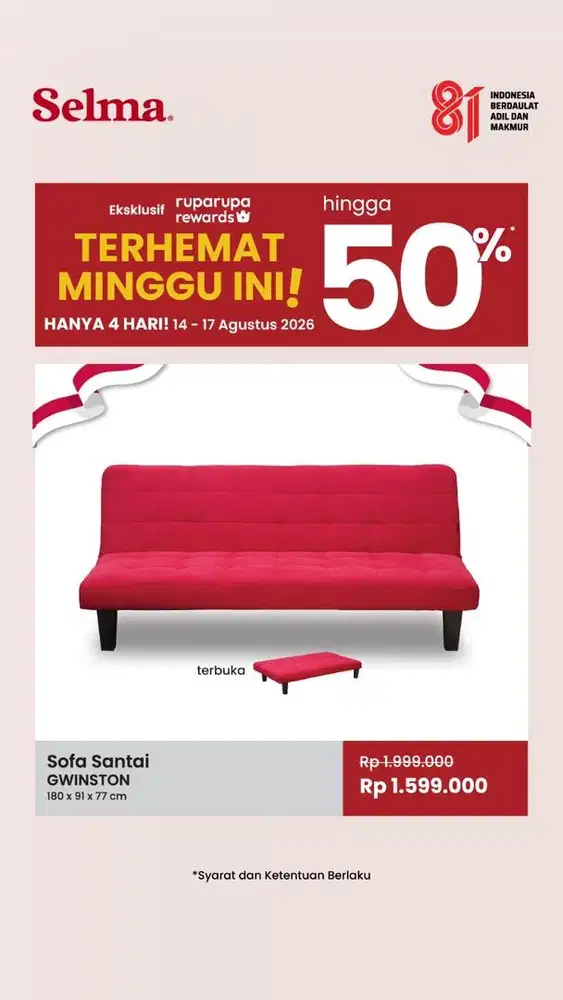 Gwinston sofabed red